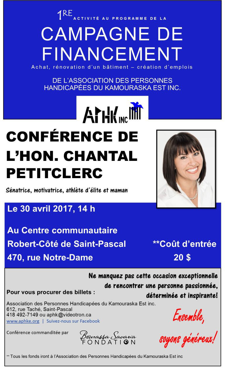 Conférence de  l’honorable Chantal Petitclerc